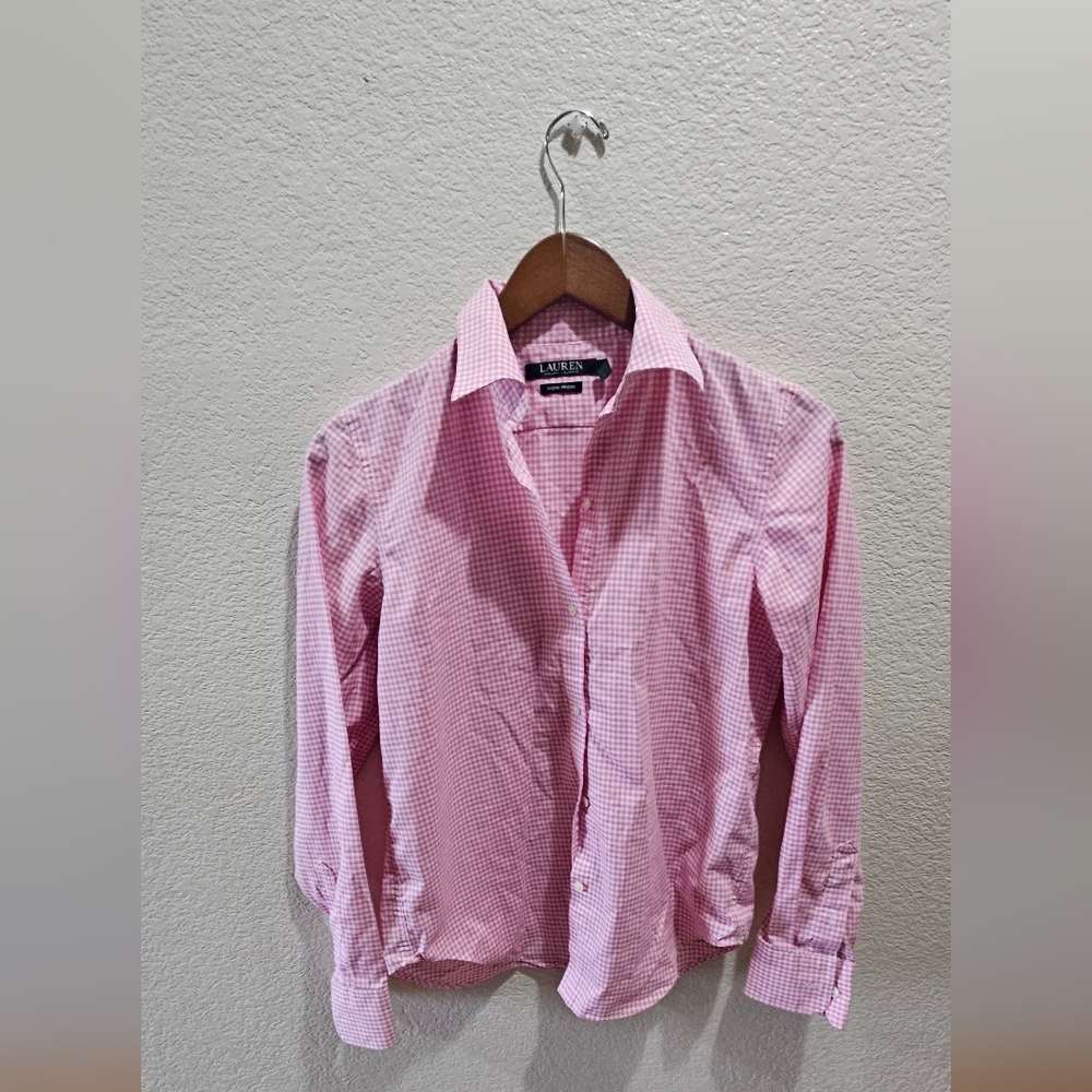 Ralph Lauren Pink Button Down Shirt Classic Style